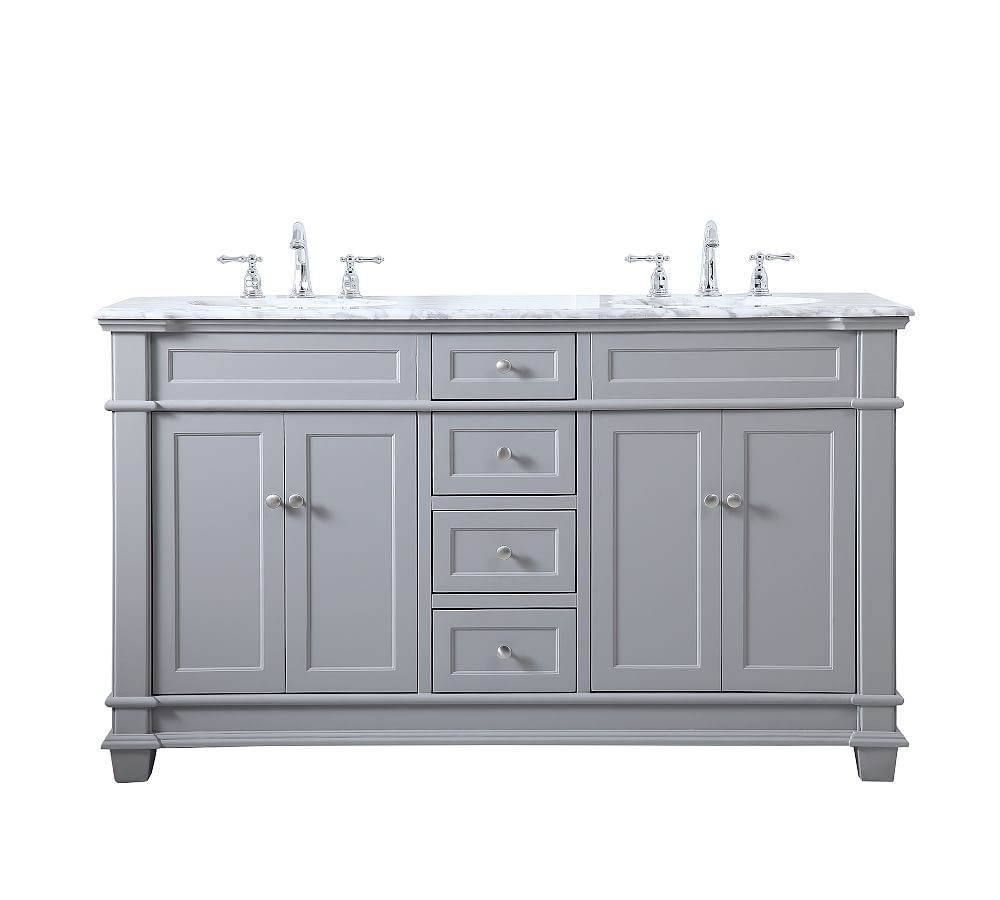 Gray Engel Double Sink Vanity, 60" - Image 0
