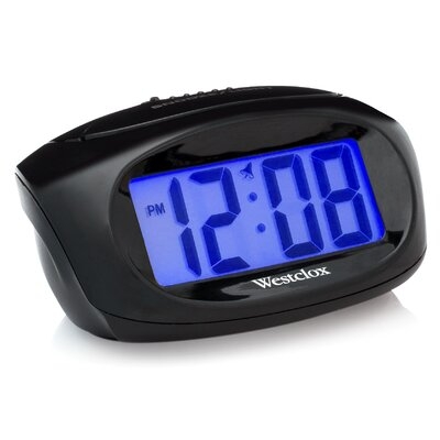 70043-Westclox Black Large Easy-To-Read LCD Alarm Clock - Image 0