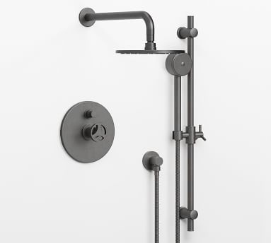 Tilden Pressure Balance Lever-Handle Shower With Hand-Held Shower, Polished Chrome - Image 1