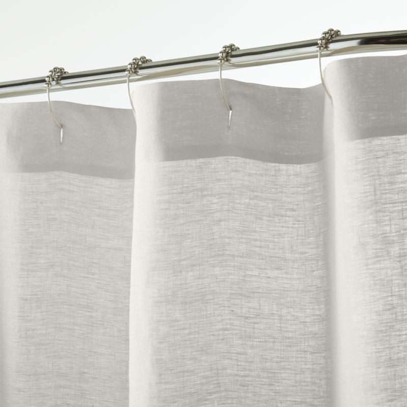 EUROPEAN FLAX ™-Certified Pebble Grey Shower Curtain - Image 1