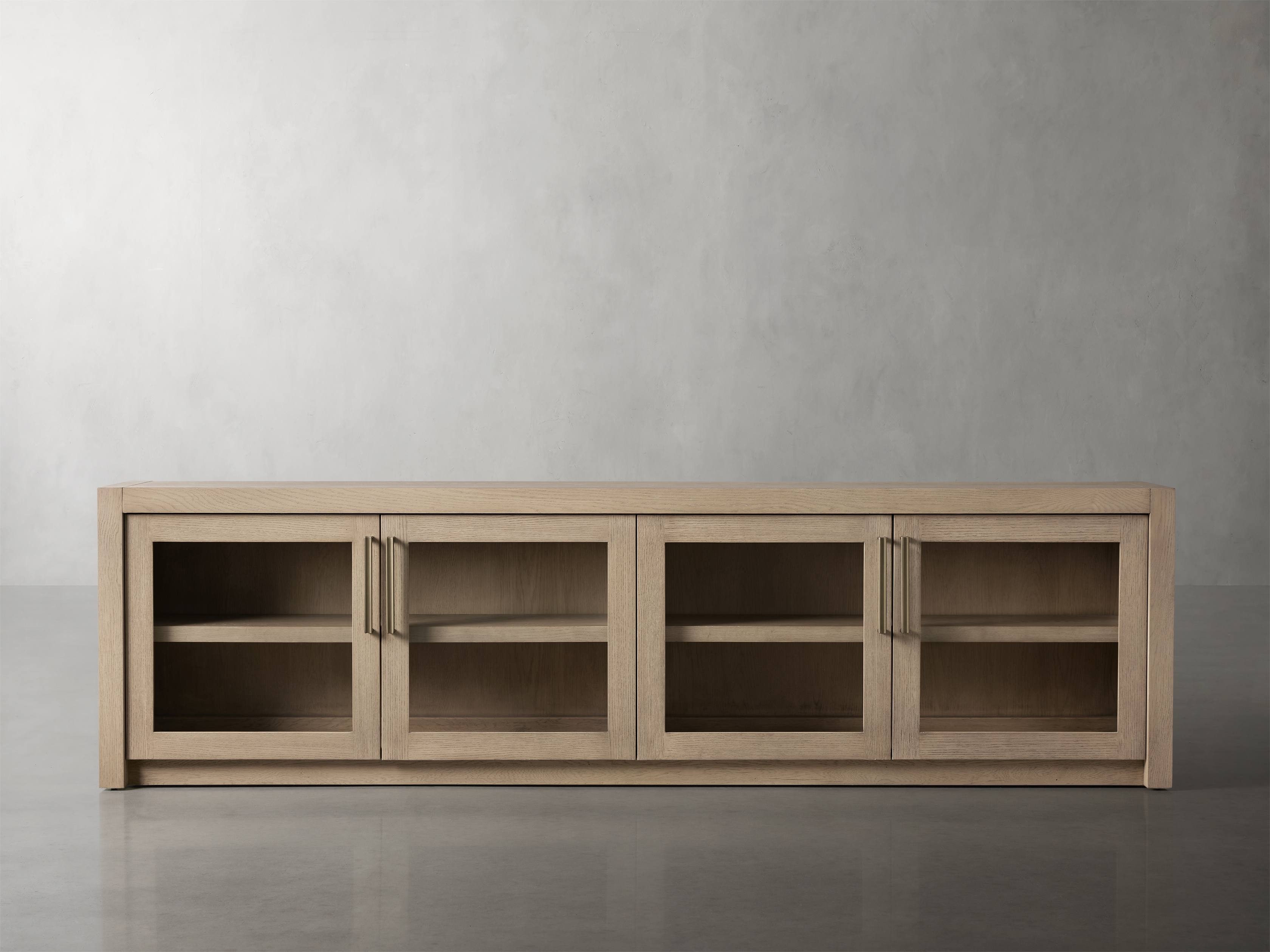 Bodhi Media Console in Wood 100" Natural  Oat  - Image 0