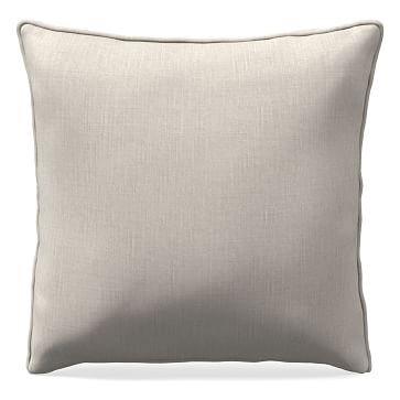 18"x 18" Welt Seam Pillow, N/A, Performance Yarn Dyed Linen Weave, Alabaster, N/A - Image 0