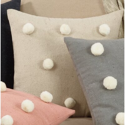 Kettler Pom Pom Cotton Throw Pillow, Cover Only - Image 0