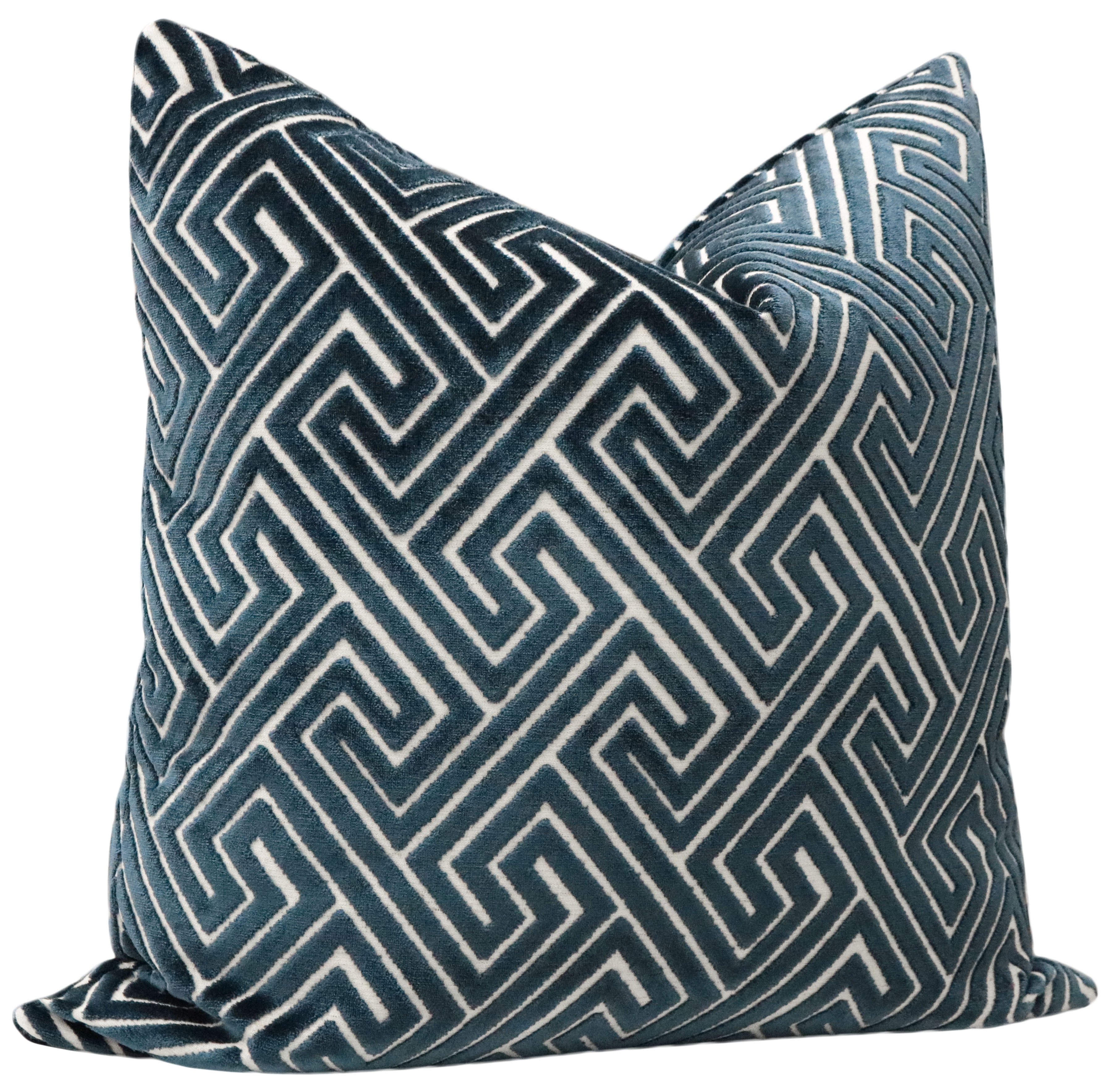 ROMAN CUT VELVET // NAVY BLUE - 14" X 36" - Image 1