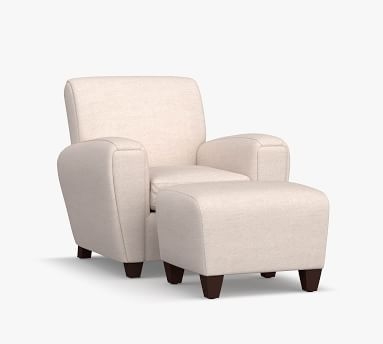 Manhattan Square Arm Upholstered Armchair, Polyester Wrapped Cushions, Twill Cream - Image 2