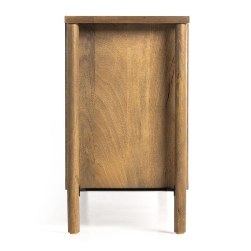 Veta 74" Taupe Cane and Wood Credenza - Image 6