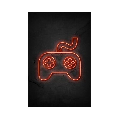 Gaming Controller Neon by Durro Art - Wrapped Canvas Gallery-Wrapped Canvas Giclée - Image 0