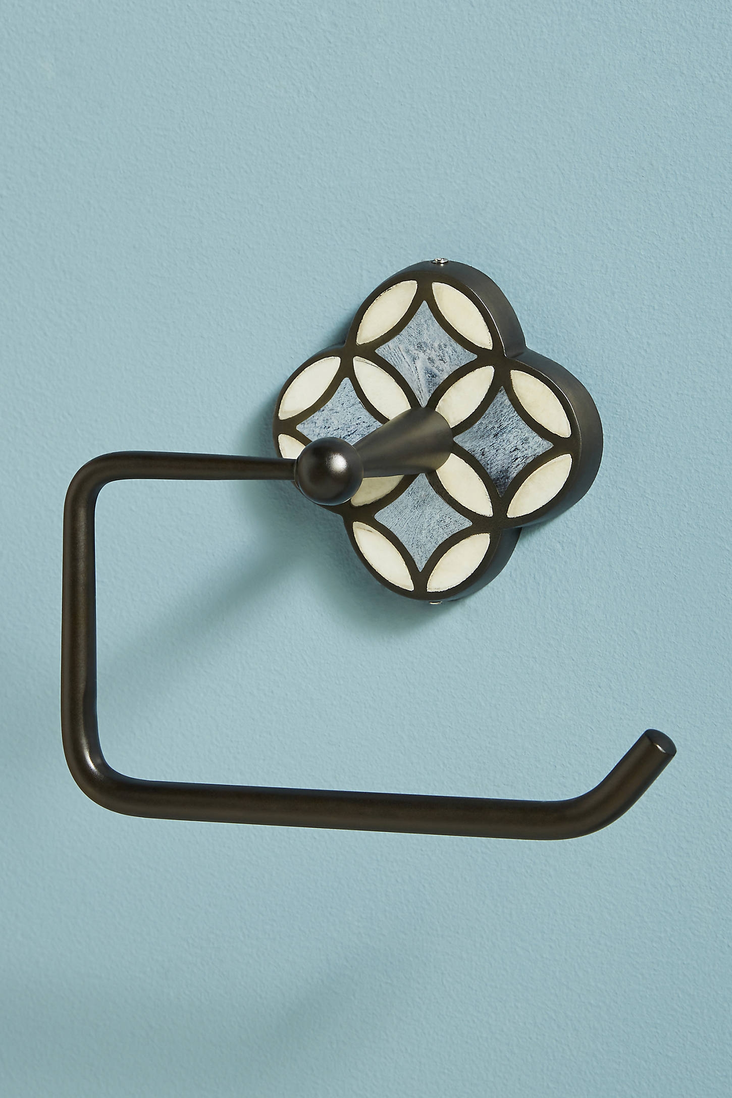 Aleah Inlay Toilet Paper Holder By Anthropologie in Black - Image 0