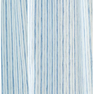 Heather Taylor Home Canyon Stripe Linen Curtain, Blue Multi, 48"x84" - Image 1
