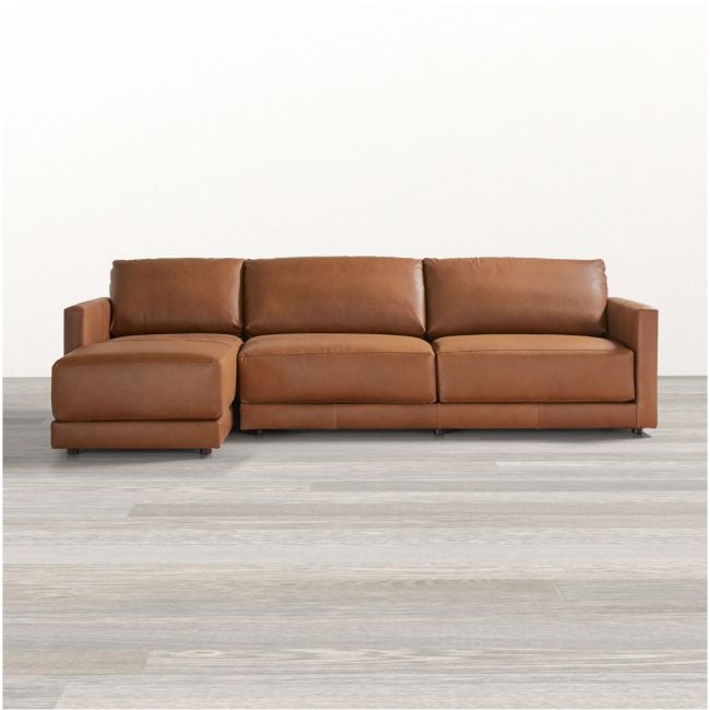 Gather Deep Leather 2-Piece Sectional Sofa - Image 0