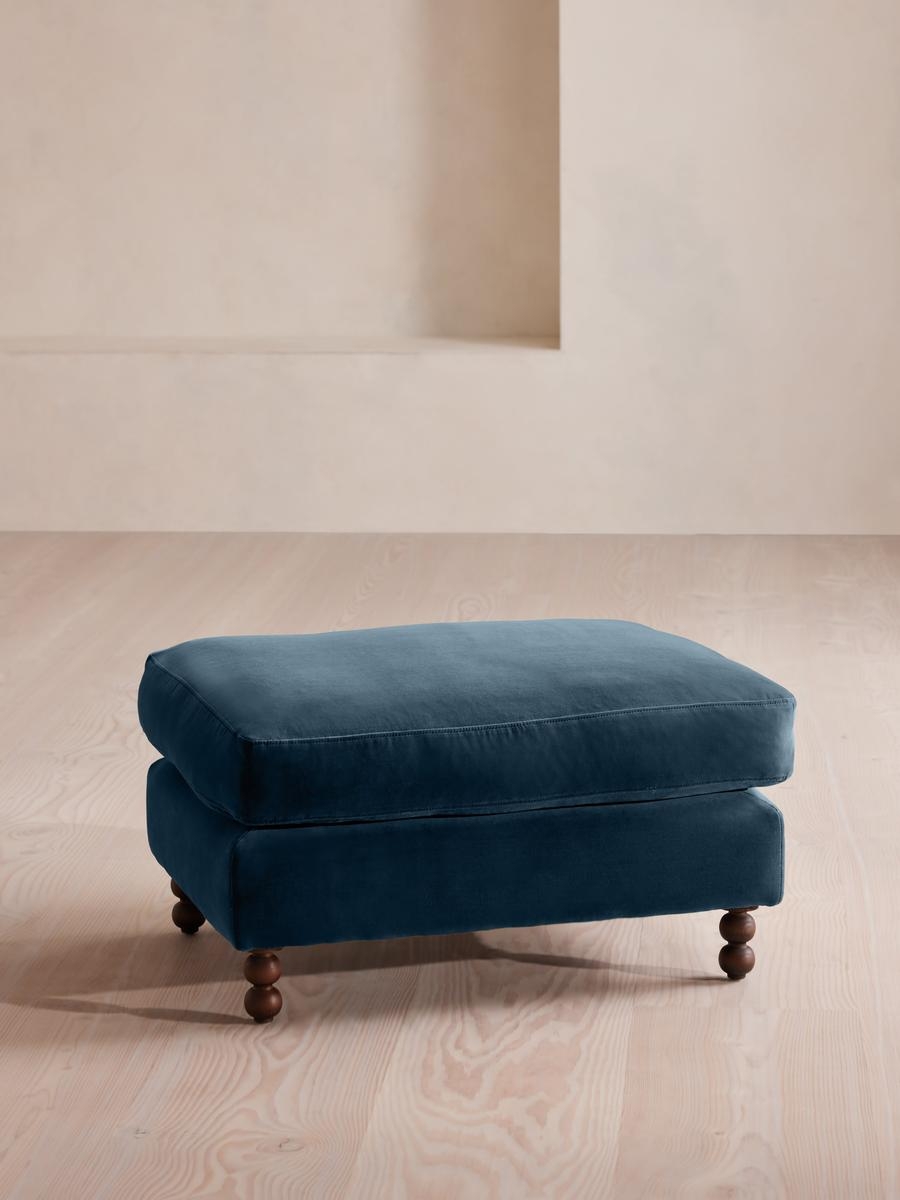 Reya Ottoman, Velvet, Royal Blue, US - Image 0