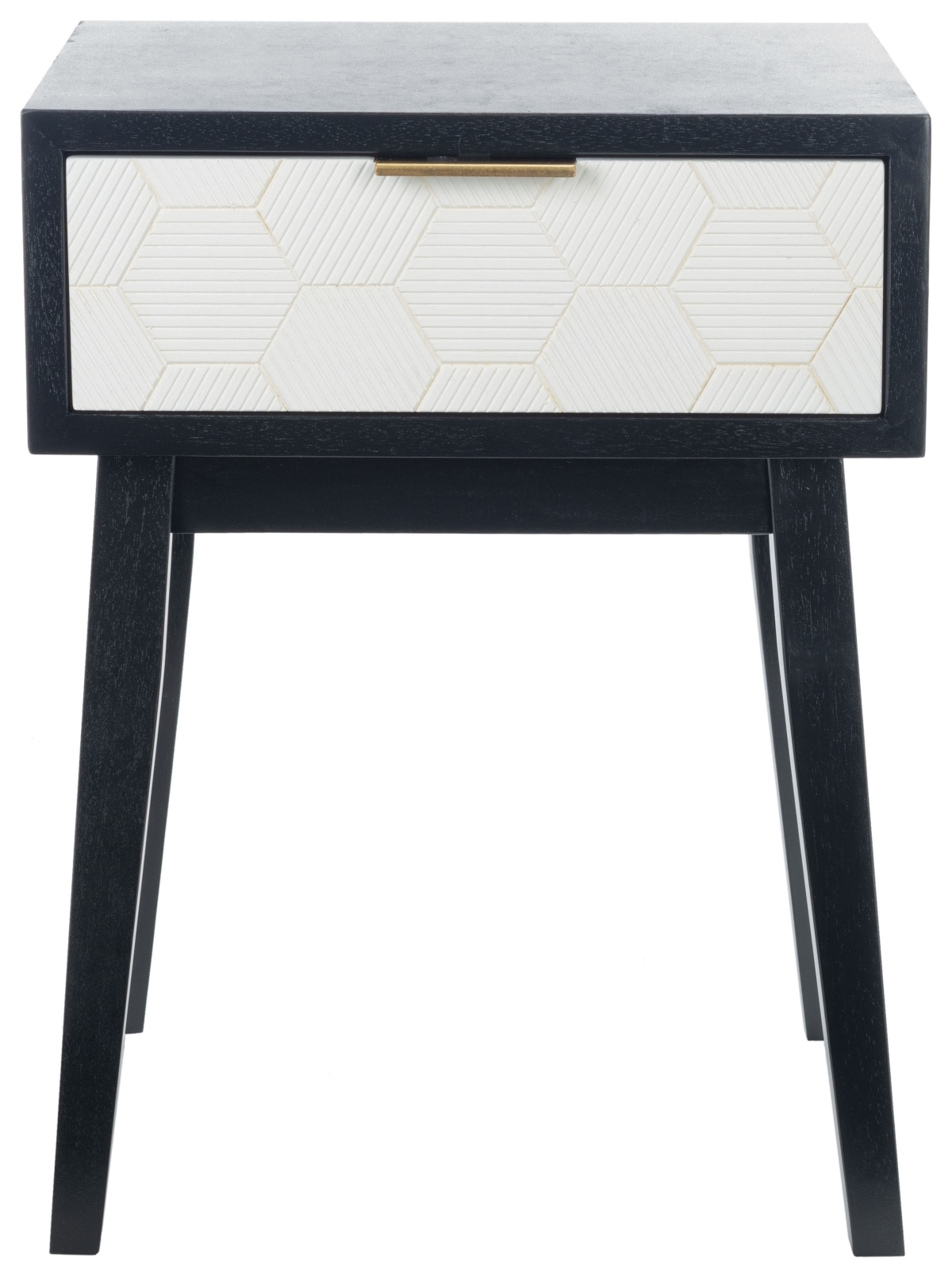 Keya 1 Drawer Accent Table - Black / White - Safavieh - Image 0