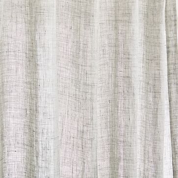 Solid European Flax Linen Curtain, Frost Gray, 48"x108", Set of 2 - Image 1