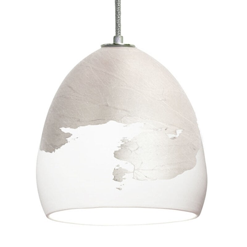 Hammers and Heels The Architect 1 - Light Single Bell Pendant Finish: White/Nickel Metallic Ombre, Bulb Type: LED Bulb Included, UL Feature: Not UL Listed for Dry Locations - Image 0