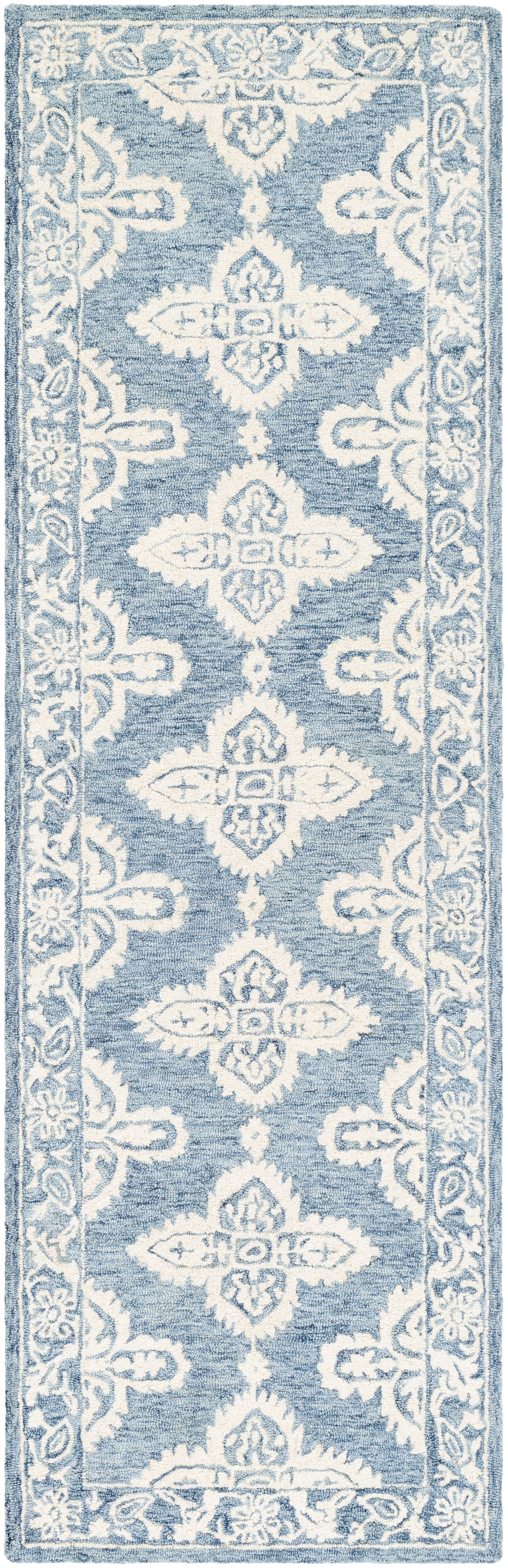 Granada Blue Indoor 2'6" x 8' Handmade Rug - Image 0