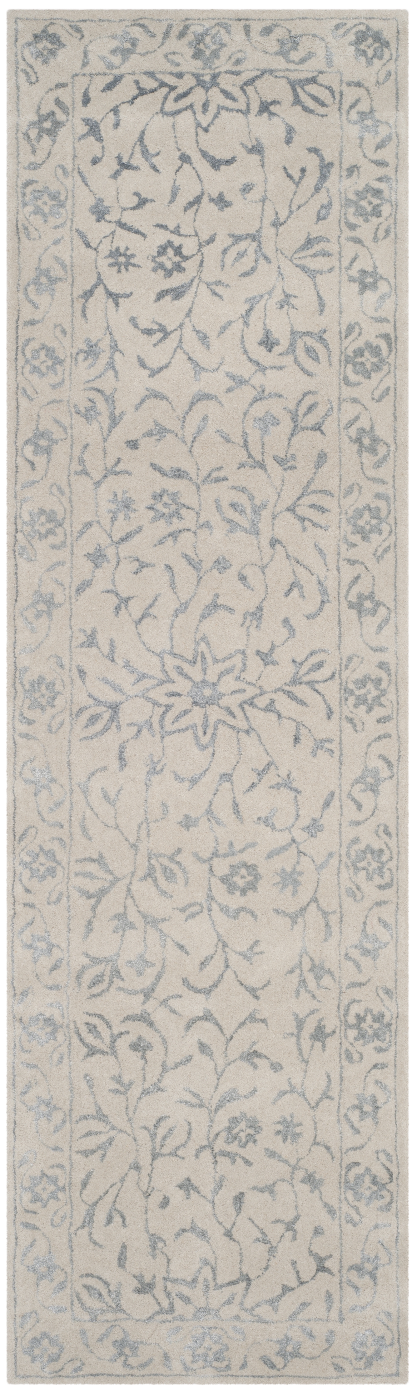 Arlo Home Hand Tufted Area Rug, GLM515A, Silver/Ivory,  2' 3" X 8' - Image 0