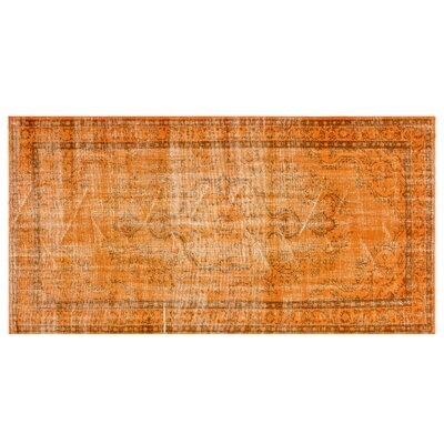 One-of-a-Kind Joie Hand-Knotted 1960s Turkish Orange 4'6" x 8'7" Area Rug - Image 0
