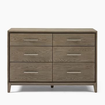 Rena 6-Drawer Dresser, Livingston, Brushed Nickel - Image 1