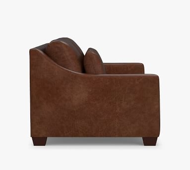 York Slope Arm Leather Deep Seat Loveseat 72", Polyester Wrapped Cushions, Churchfield Chocolate - Image 5