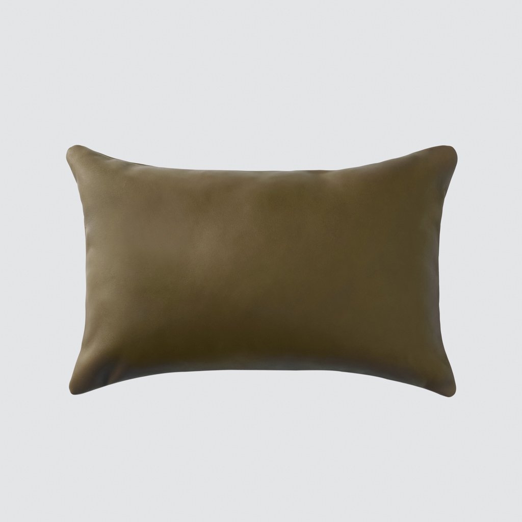 Torres Leather Lumbar Pillow - Olive By The Citizenry - Image 0