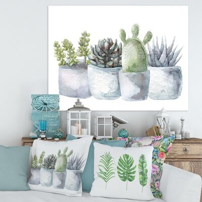 Cactus And Succulent House Plants I - Farmhouse Canvas Wall Art Print-PT35342 - Image 0