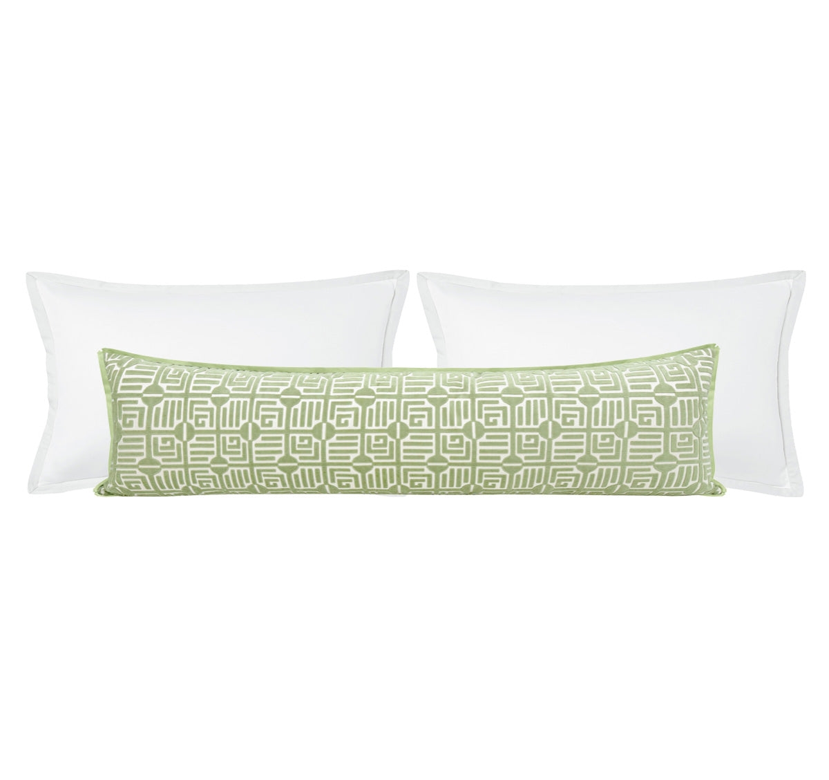 THE XL LUMBAR :: LABYRINTH VELVET // SAGE | THIBAUT - XL LUMBAR 14" X 48" / BUTTERFLY FLANGE / Celadon - Image 0