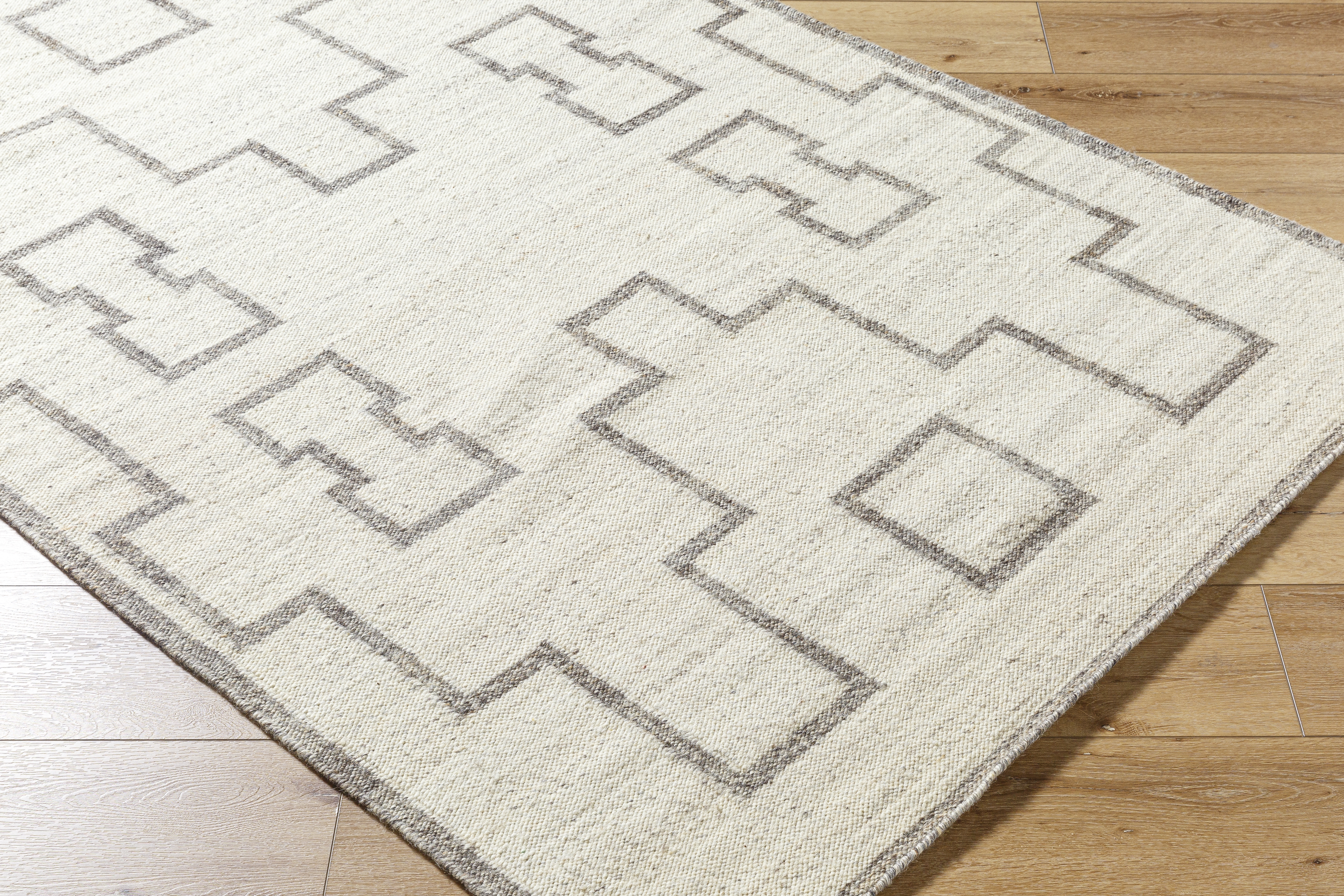 Lanesra Beige Indoor 5' x 7'6" Handmade Rug - Image 5