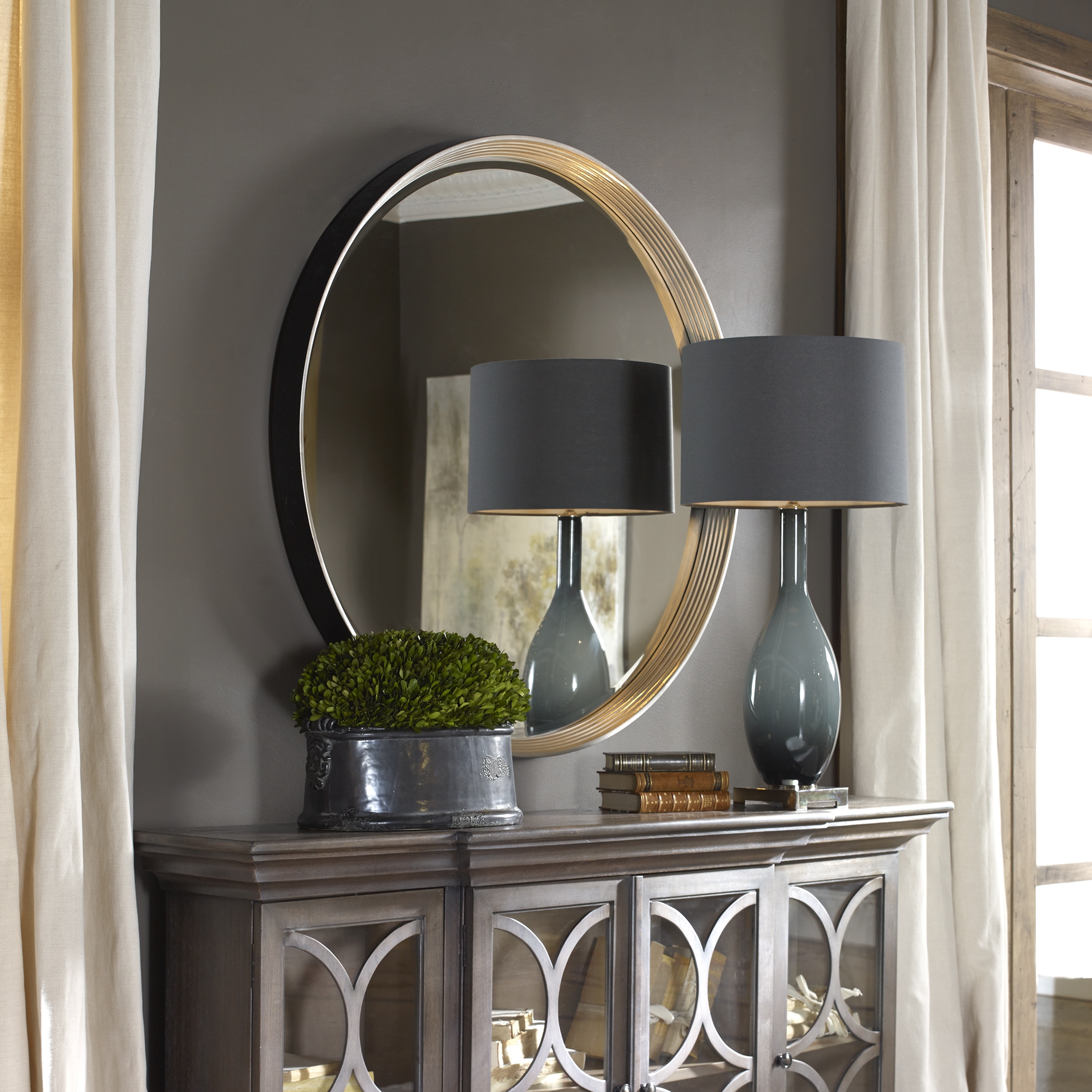 Serenza Round Silver Mirror - Image 1