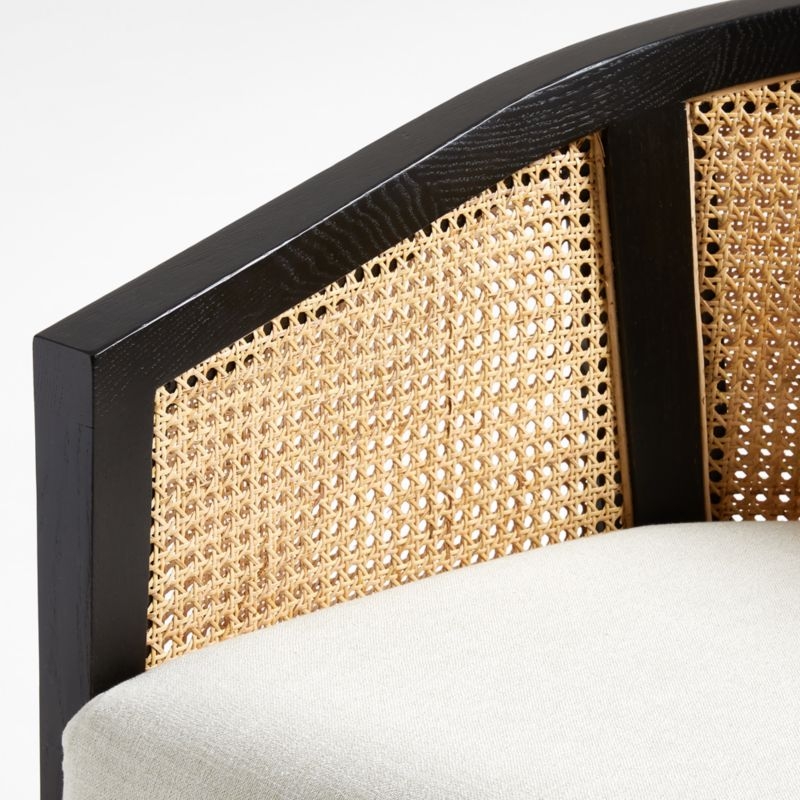 Ankara Black Cane Chair with Ivory Cushion - Image 6
