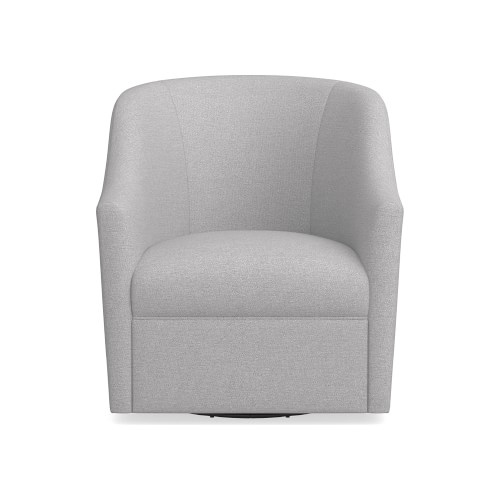 Porter Swivel Armchair, Standard Cushion, Perennials Performance Canvas, Fog, - Image 0