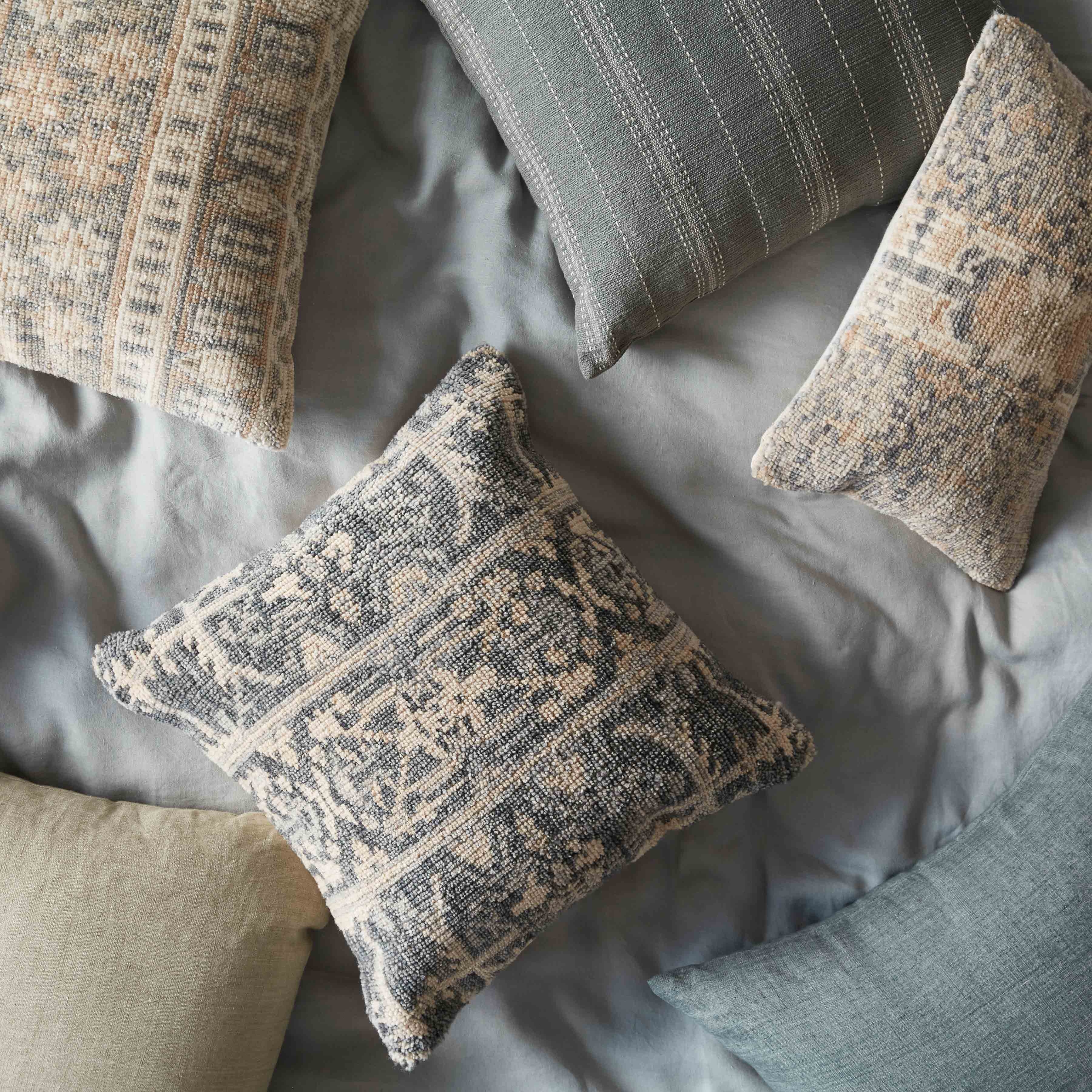 The Citizenry Akira Hand-Knotted Pillow | 20" x 20" | Light Blue - Image 4