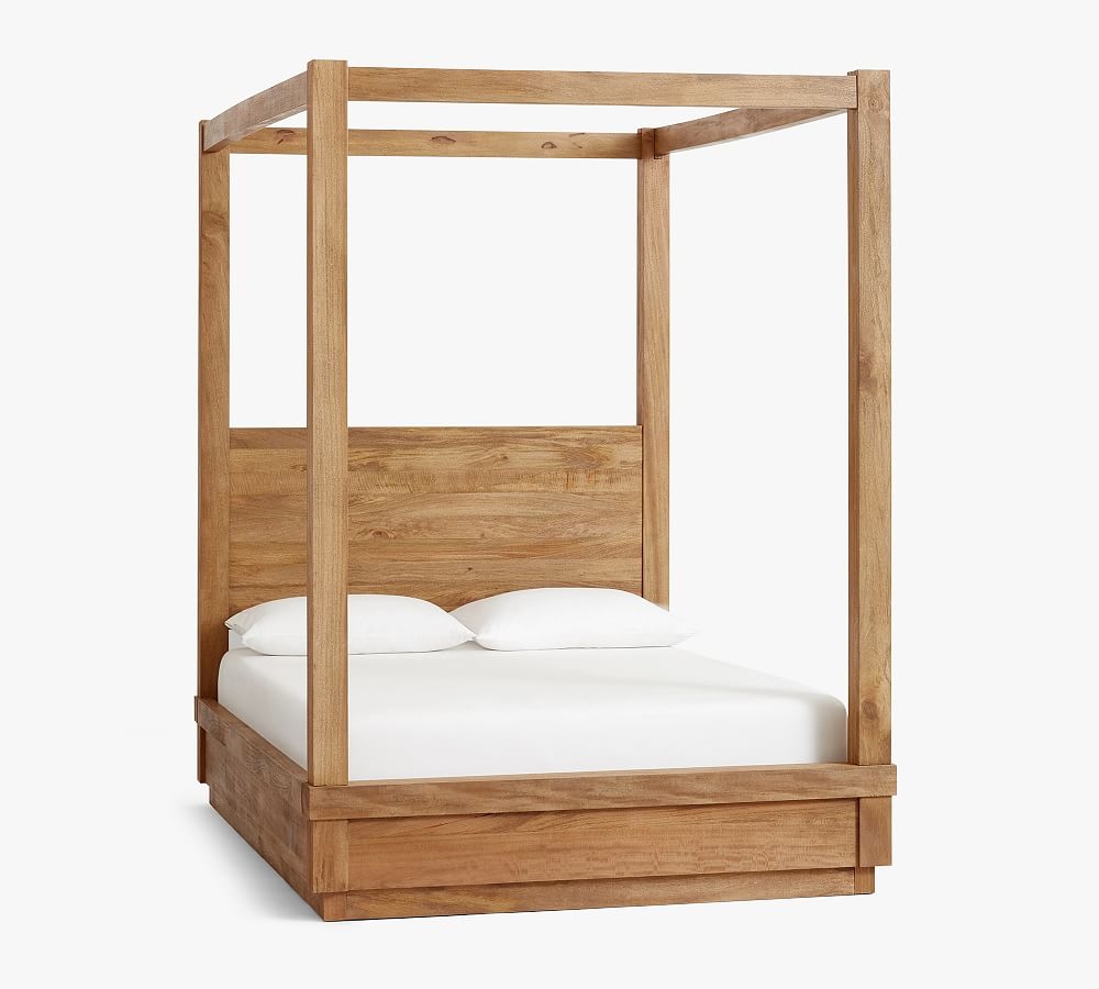 Oakleigh Wood Canopy Bed, Queen, Heirloom Wheat - Image 0