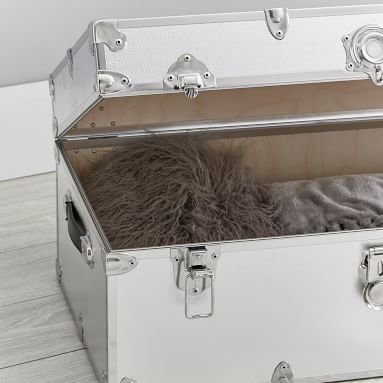 Standard Dorm Trunk, Metallic Silver - Image 2