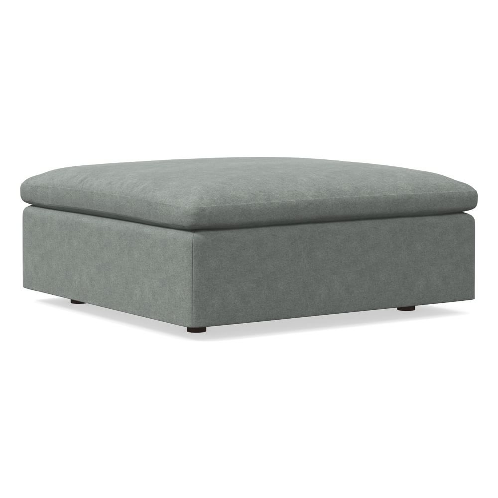 Harmony Modular Ottoman, Down, Distressed Velvet, Mineral Gray, Concealed Supports - Image 0
