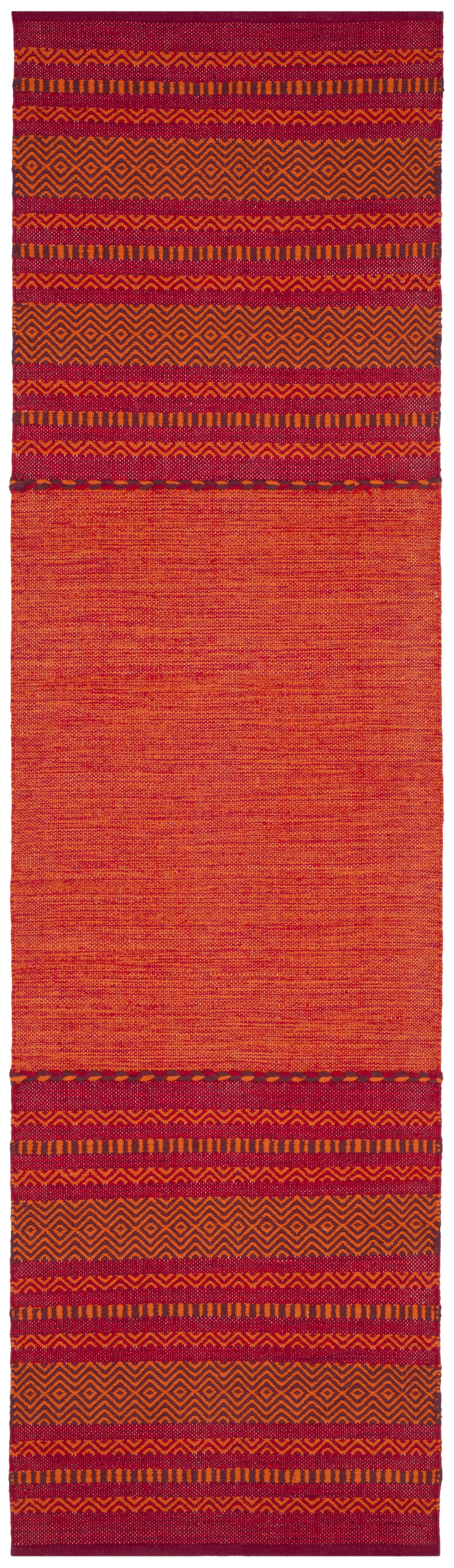 Arlo Home Hand Woven Area Rug, MTK215A, Orange/Red,  2' 3" X 8' - Image 0