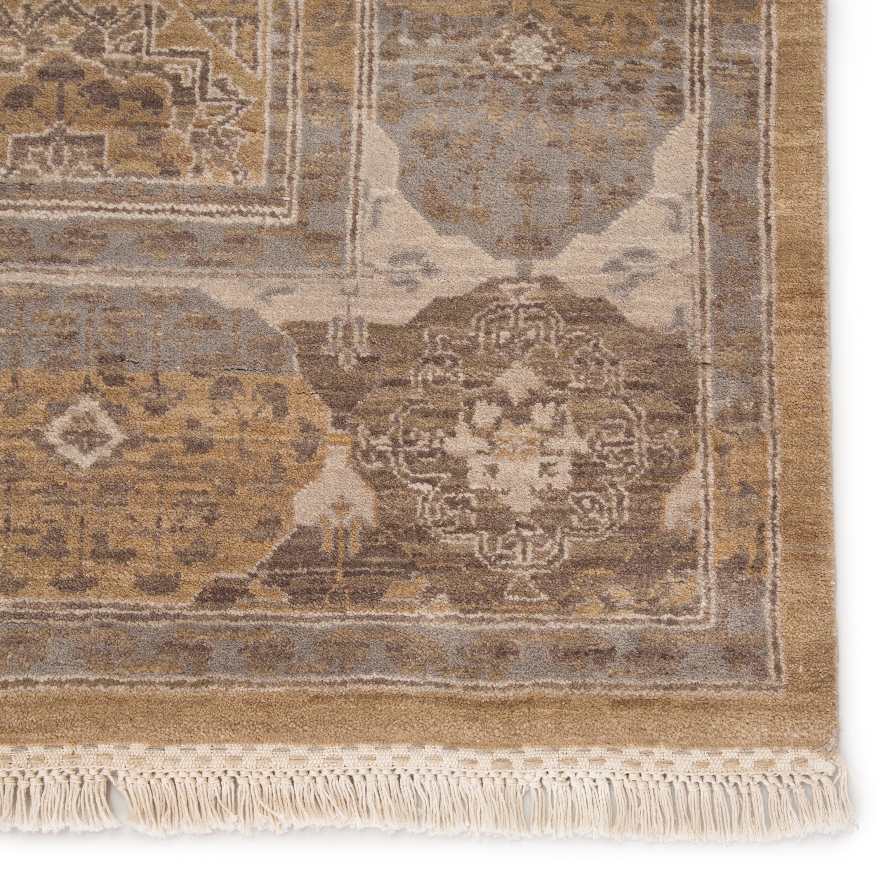 Jenny Jones by Levant Hand-Knotted Medallion Beige/ Light Gray Area Rug (8'X10') - Image 3