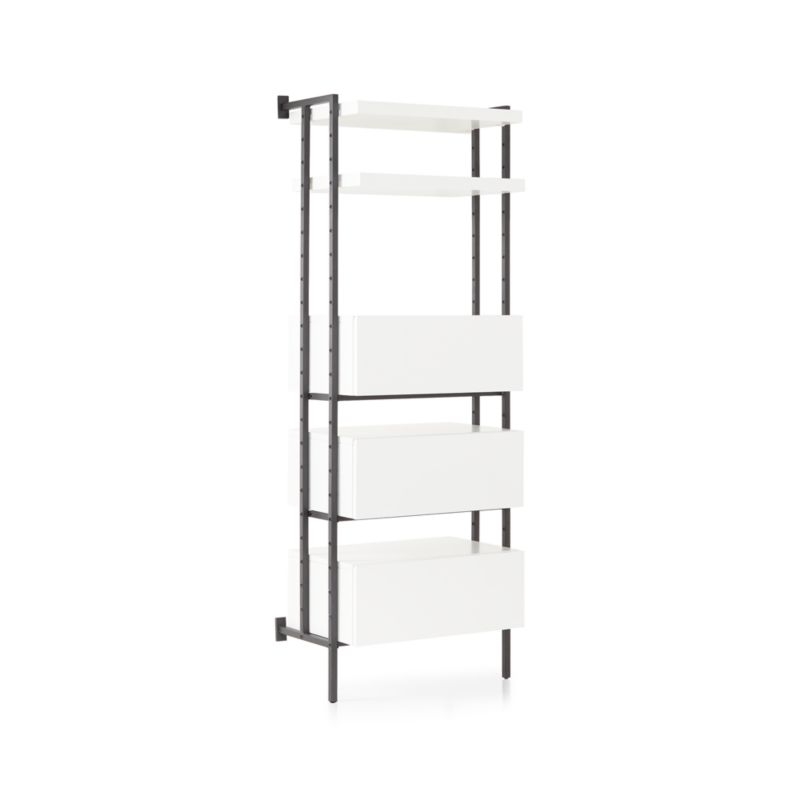 Flex White 3-Drawer, 2-Shelf Bookcase - Image 3