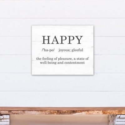 Happy Definition - Wrapped Canvas Textual Art - Image 0