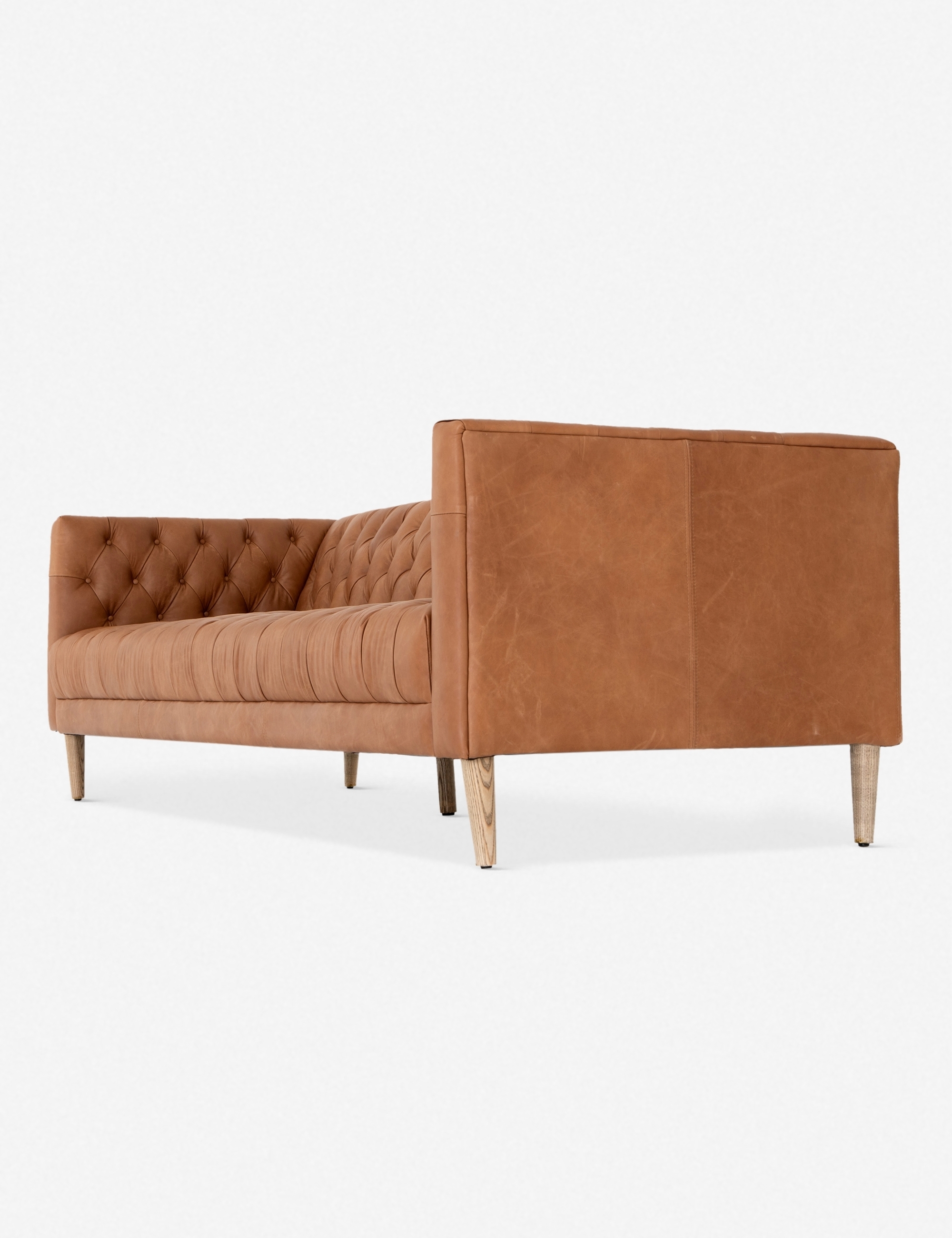 Breanne Leather Sofa, Camel, Small - Image 10