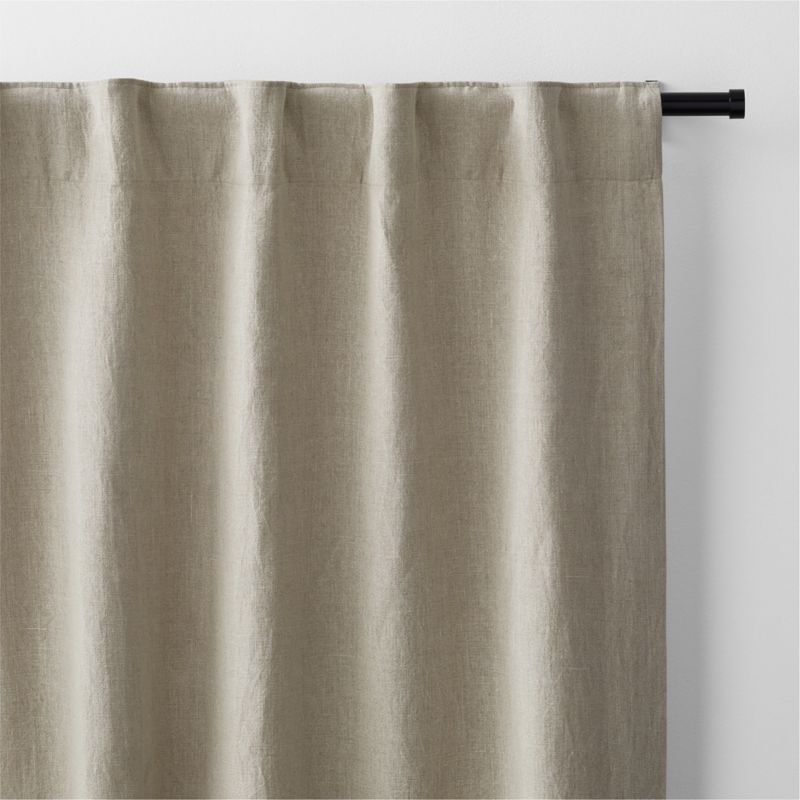 Warm Beige EUROPEAN FLAX ™-Certified Linen Blackout Window Curtain Panel 52"x108" - Image 2