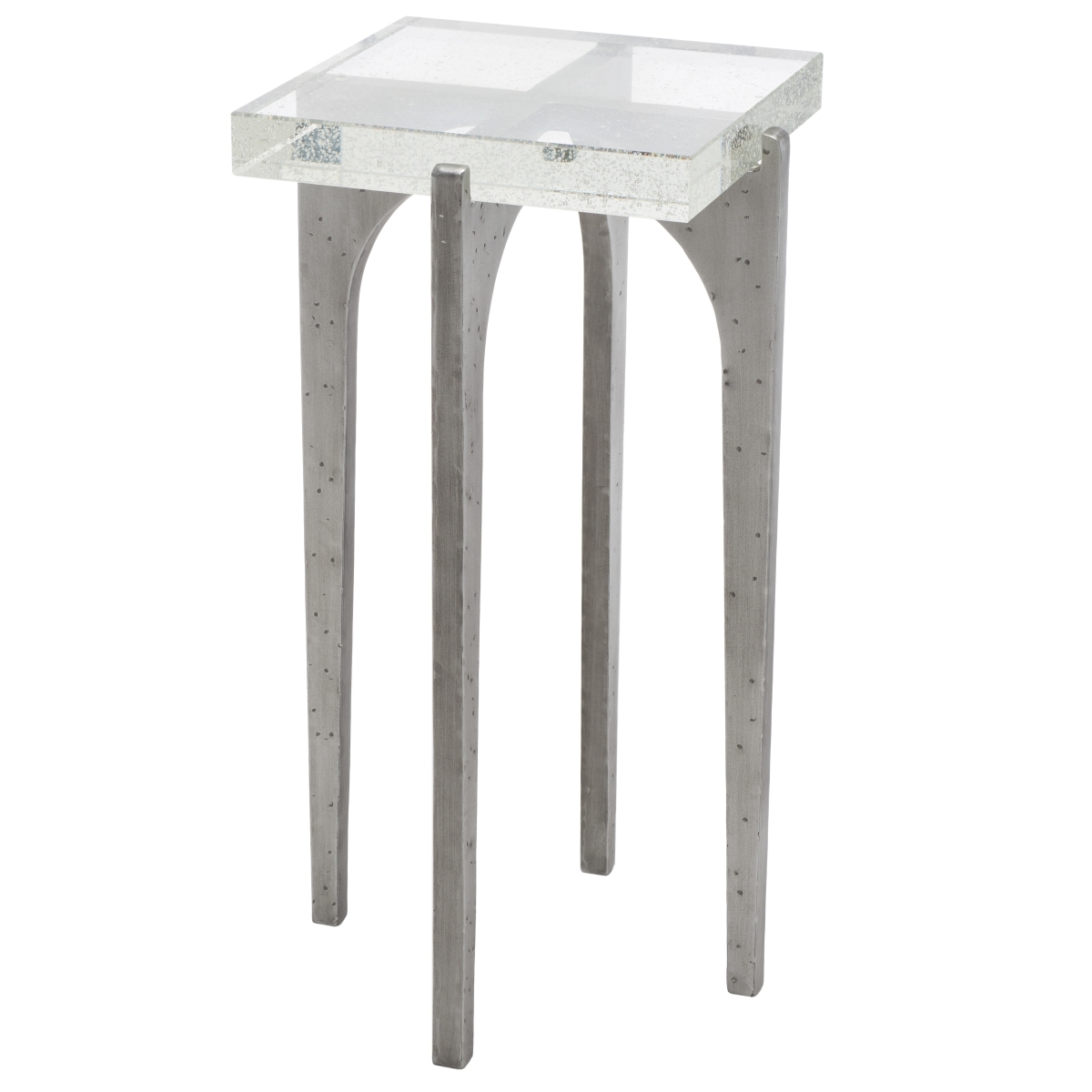 Tawny Square Bubble Glass Accent Table - Silver/Clear - Image 5