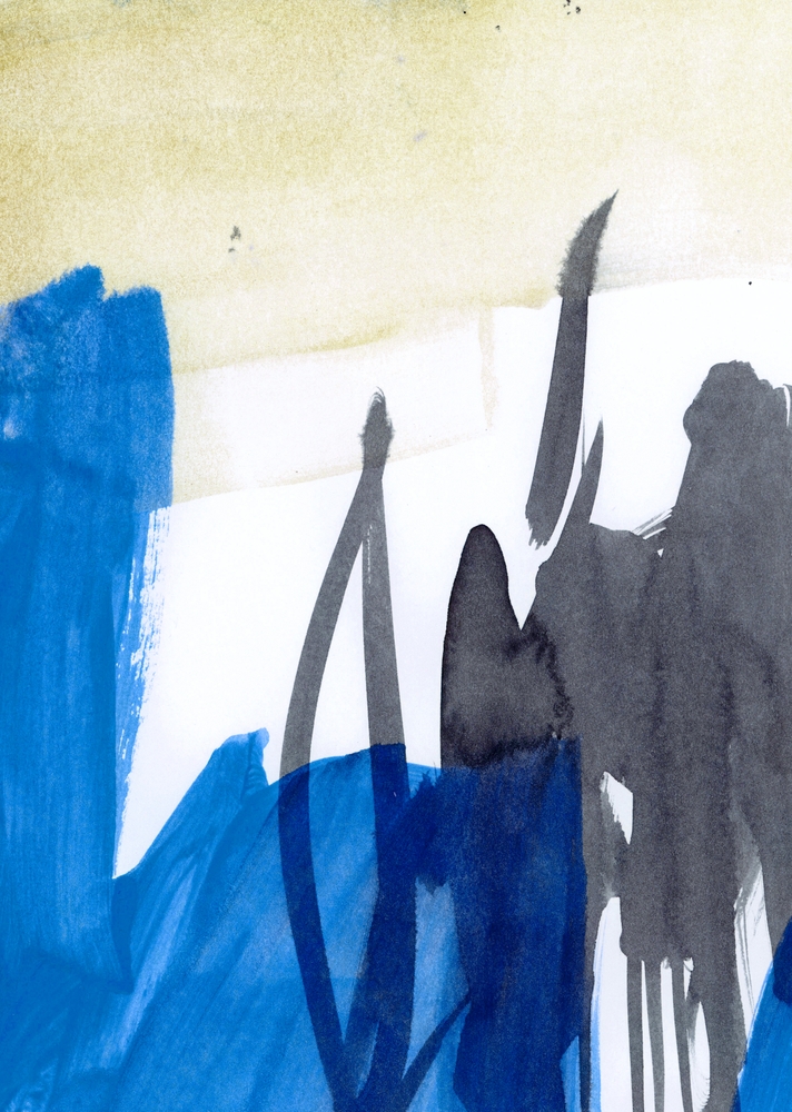 Abstract Blue Framed Art Print by Iris Lehnhardt - Vector White - MEDIUM (Gallery)-20x26 - Image 1