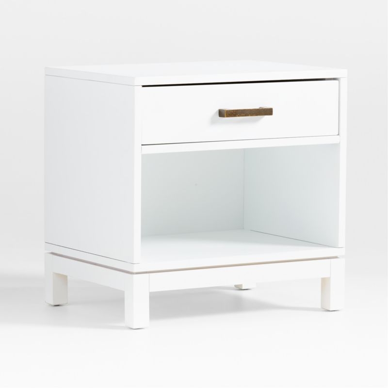 Set of 2 Parke White Wood Kids Nightstand with Drawer - Image 3