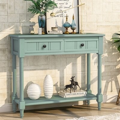 Daisy Series Console Table Traditional Design With Two Drawers And Bottom Shelf For Home - Image 0