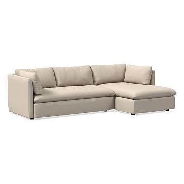 Shelter Sectional Set 04: Left Arm Sofa, Right Arm Chaise, Poly, Performance Washed Canvas, Natural - Image 0
