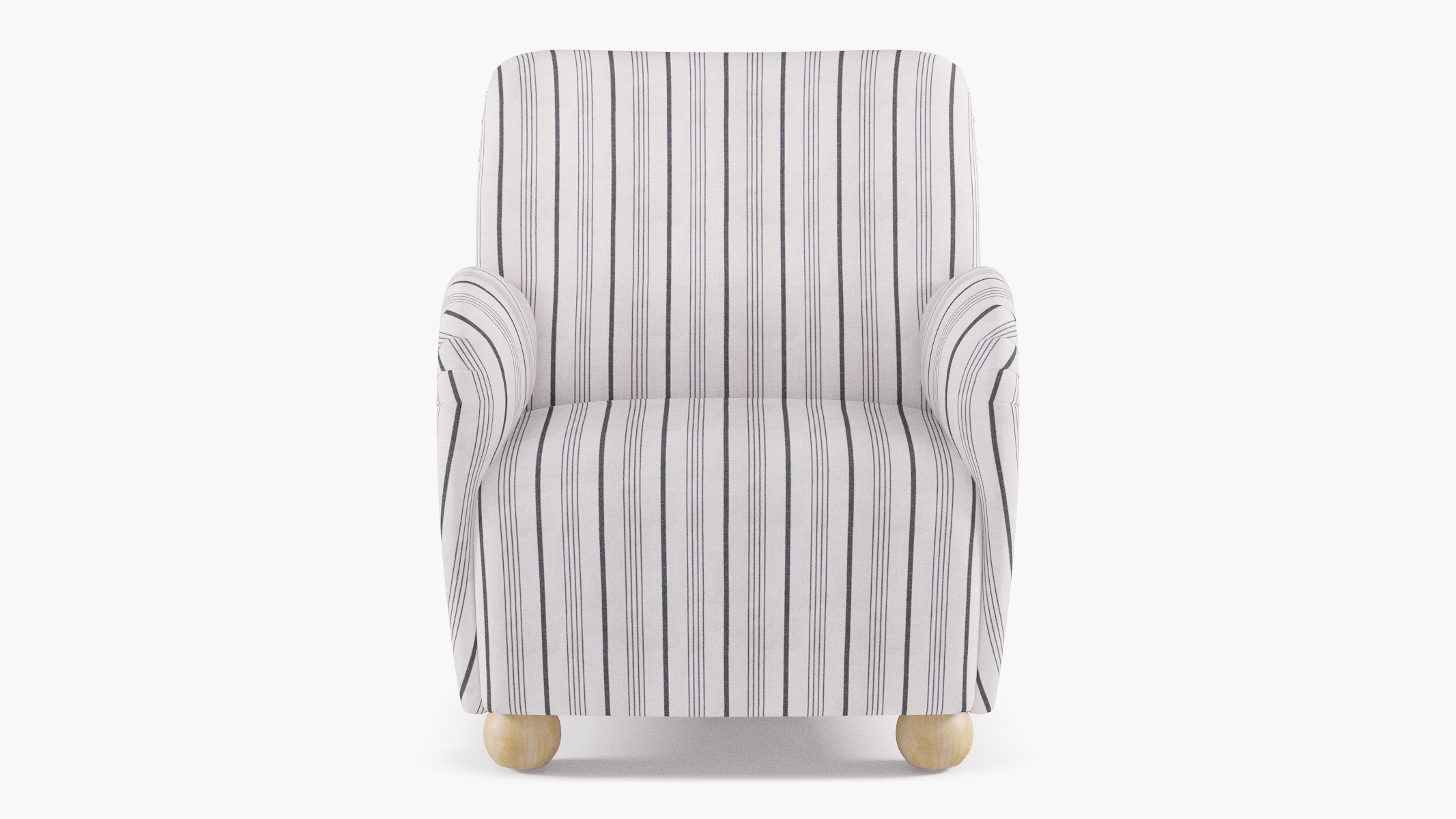 Bun Foot Accent Chair, Black Market Stripe - Image 0