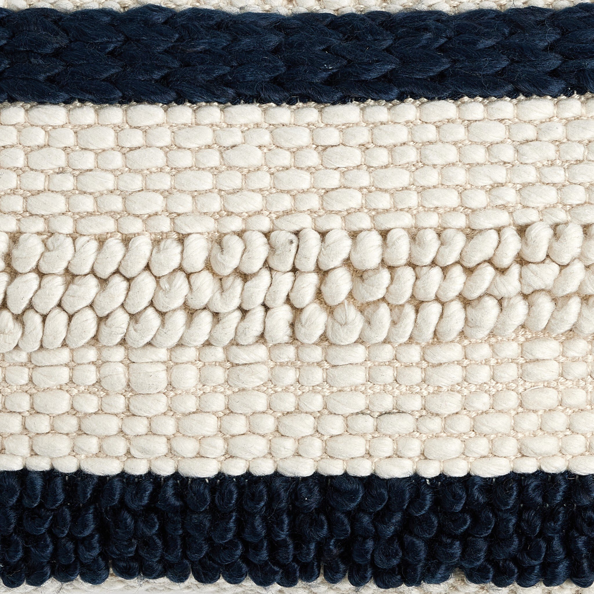 Textured Stripe Pillow - Navy, Natural - Image 3
