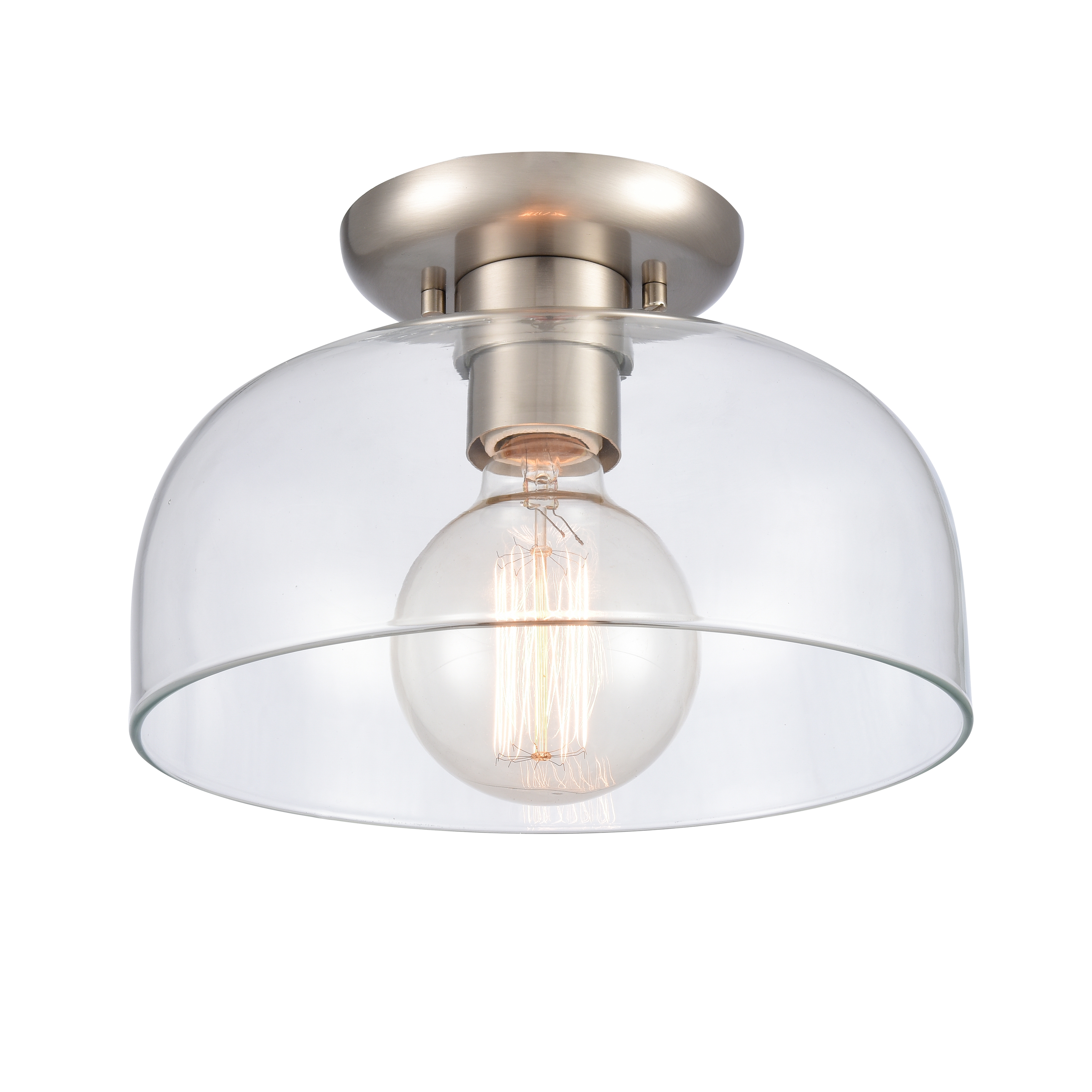 Brewer 10'' Wide 1-Light Semi Flush Mount - Brushed Nickel - Image 2