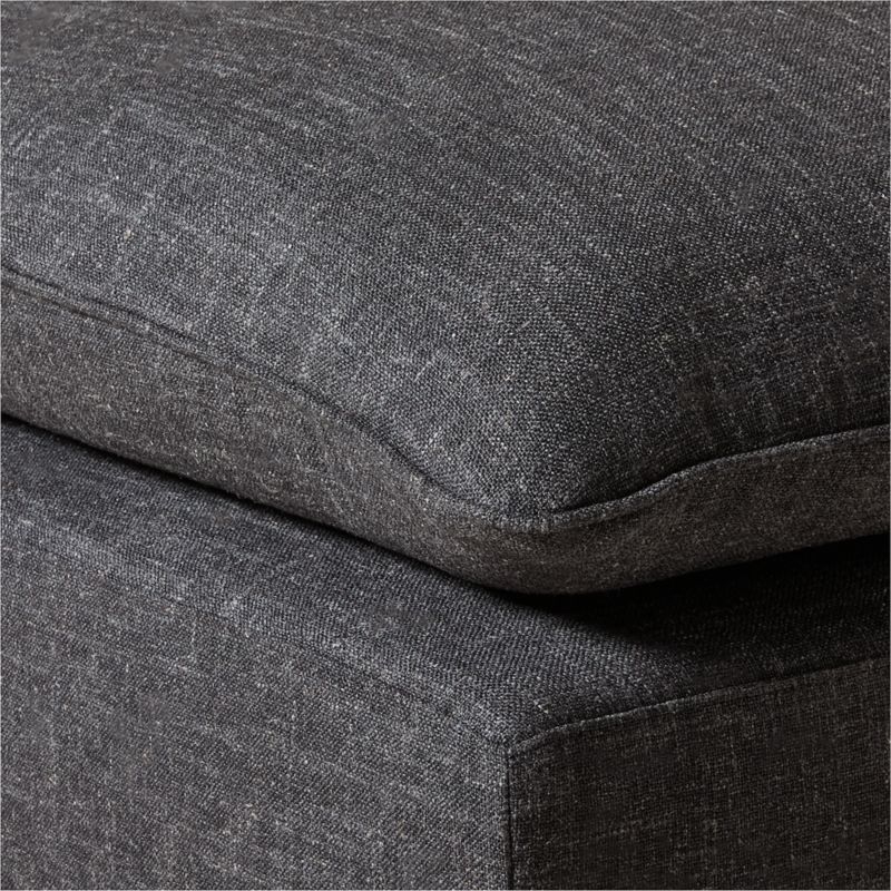 Lumis Dark Grey Performance Fabric Deep Depth Ottoman - Image 2