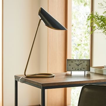 Curl Desk Lamp, White, Brushed Nickel - Image 2